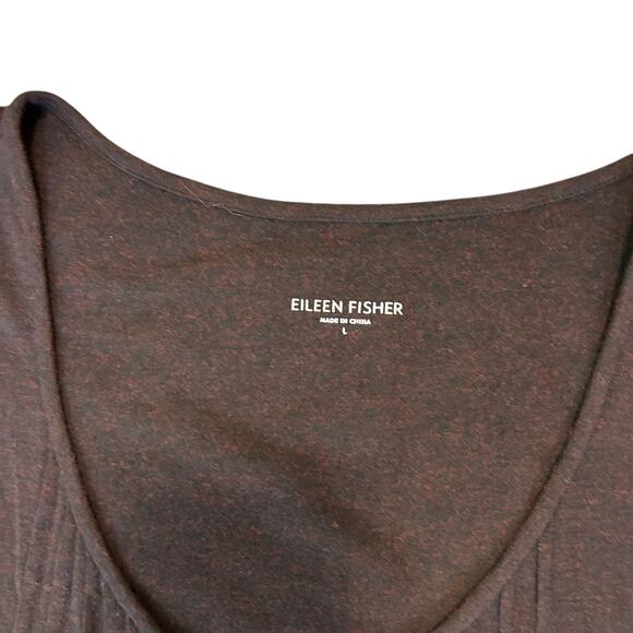 Eileen Fisher Delavè Jersey Stretch Long Length Tank Top SZ LG Brown Boho Casual - Picture 9 of 10